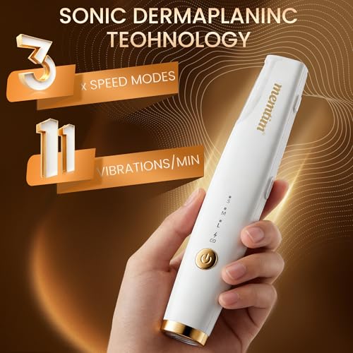 Sonic Smooth Dermaplane Razor for Women Face, Dermaplaning Tool for Face to Remove Facial Hair & Peach Fuzz, Sonic Dermaplaning Tool for Women,Dermaplane Razor(Gold)