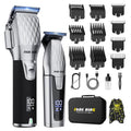 FADEKING¢ç Professional Hair Clippers for Men, Cordless Hair Clippers and Beard Trimmer for Men, Professional Barber Clippers for Hair Cutting and Beard Shaping & Grooming (Silver Black)