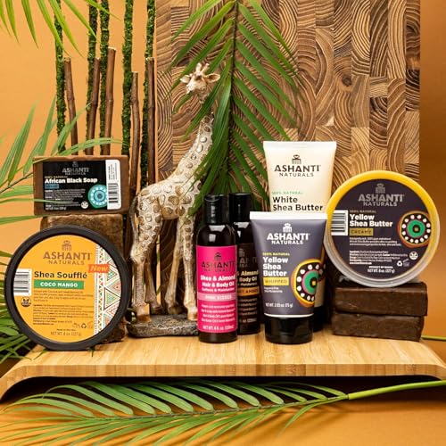 Ashanti Naturals Black Soap Bar | Exfoliating Natural Soap with Shea Butter, Jojoba Oil & Oatmeal for Women & Men ? 5 oz