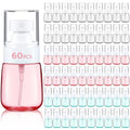 Hushee 60 Pcs 1oz/30ml Small Spray Bottle Bulk Mini Fine Mist Plastic Spray Bottle Tiny Empty Travel Refillable Clear Cosmetic Container for Cleaning Skincare Sample Perfume Skin Toner Essential Oils