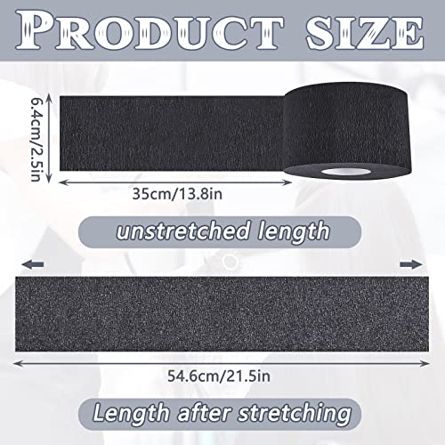 1000 Pieces 10 Rolls Disposable Black Barber Neck Strips, Black Barber Neck Strips Disposable Stretchy Edge Paper Hair for Salon Haircut Styling Barbershop Accessories