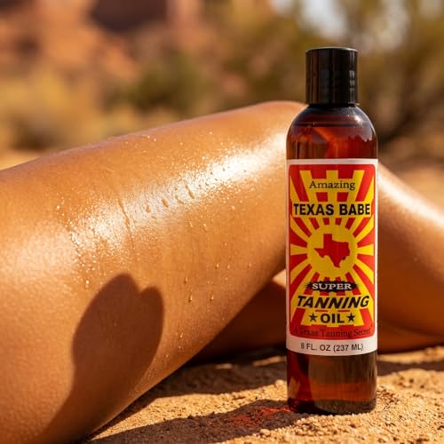 Texas Babe Tanning Oil Original 8 oz ? Natural Outdoor Tanning Oil, No Mineral Oil, No SPF, Made in Texas