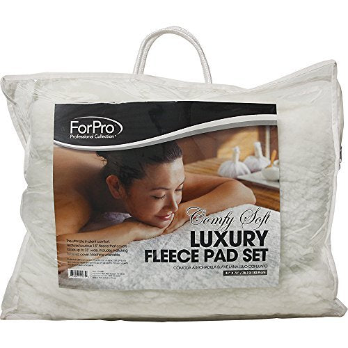 ForPro Professional Collection Comfy Soft Luxury Fleece Massage Pad Set, Extra Soft, Hypoallergenic, for Massage Tables, Includes Massage Table Pad and Face Rest Cover, 33¡± W x 74¡± L x 5¡± D