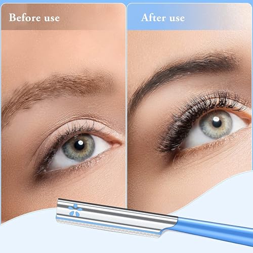 10Pcs Face Razor for Women, Exfoliating Dermaplaning Tool, Precision Blade, Comfort Grip Handle, Travel-Friendly, Easy to Clean