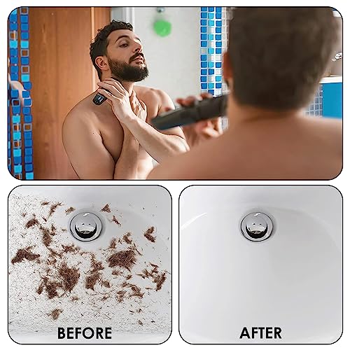 Linkidea Foldable Beard Trimming Cape, Non-Stick Shaving Bib for Men, Barber-Grade Grooming Cloak Hair Catcher, Travel & Bathroom Essentials, Dad Gifts (Grey)