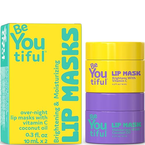 Lip Masks Set by BeYOUtiful, Easter Basket Stuffers, Hydrating Lip Balm for Dry Chapped Lips, Lip Gloss for Girls, Skin Care for Teens, 2pc, 0.3oz Each, Easter Gifts for Kids