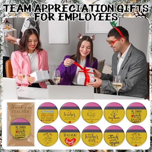 Pinkunn 40 Sets Teacher Appreciation Mirrors Best Teacher Ever Inspirational Pocket Mirror with Cards Party Supplies Employee Thank You Gifts for Staff School Supplies (Pencil)