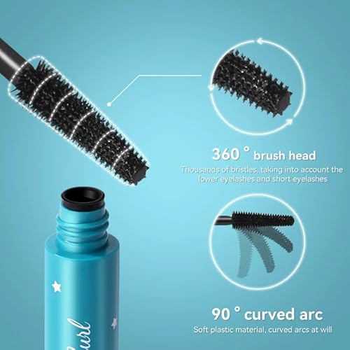 Thick Long Lasting Curl Curling Eyelash Iron Mascara-Waterproof, Voluminizing and Lengthening, Smudge-Proof,Clump-free, Ultra fine,Black Color Mascara.