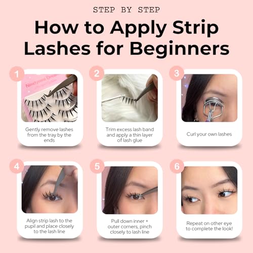 Ninetynine Dreams 5 Pairs Fairy Strip Lashes Cosplay Anime Dramatic Eyelashes 8-13mm C++ Curl Beginner Friendly Lightweight & Reusable Lash Waterproof Spiky Eyelashes Thin Comfortable Band