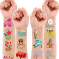 100 PCS Aloha Hawaiian Luau Temporary Tattoos Themed Birthday Party Decorations Favors Supplies D?cor Tropical Hibiscus Plumeria Hawaii Tattoo Stickers Gifts For Game Boys Girls Classroom School