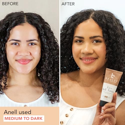 Face Tanner Made with Natural & Organic Ingredients and Kabuki Face Brush for Self Tanner Application