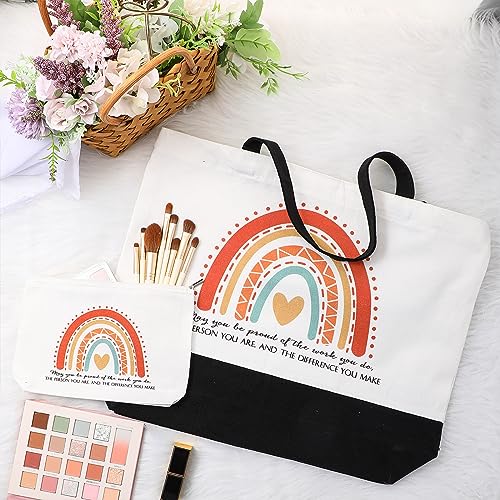 Kajaia Appreciation Gift Bulk with Tote Bag Cosmetic Bag for Teacher Employee Nurse Team Coworker Hr