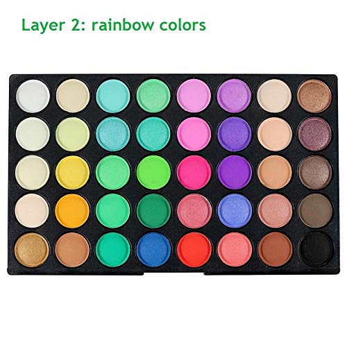 VERONNI 120 Vivid Colors Mini Eyeshadow Palette Matte and Shimmer - Professional 3 Layers Bright and Warm Colorful Eye Shadow Palette Makeup Set (120 colors)