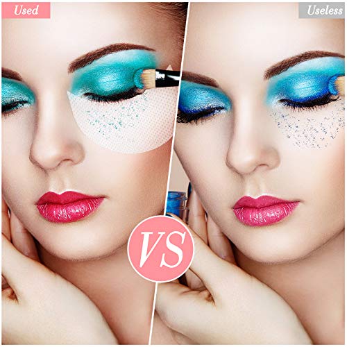 600 Pieces Eyeshadow Pad Shield Eyeshadow Patches White Stencils Under Eye Pads Prevent Makeup Residue for Eyelash Extensions Lip Makeup, Half Moon Shape