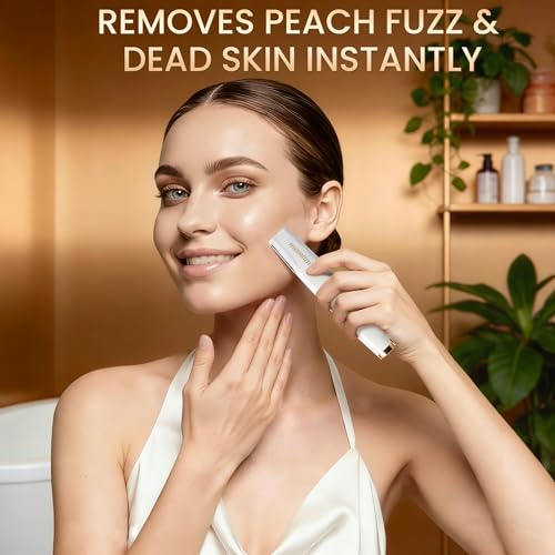 Sonic Smooth Dermaplane Razor for Women Face, Dermaplaning Tool for Face to Remove Facial Hair & Peach Fuzz, Sonic Dermaplaning Tool for Women,Dermaplane Razor(Gold)