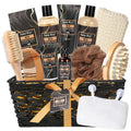 Fathers Day Christmas gift for Men Dad Bath Perfume Gift Set, 14 Pcs Spa Basket with Classic Perfume kit, Personal Self Care Shaving Kit Relax Included Scubber, Beard Oil, Bath Pillow, Valentines Day