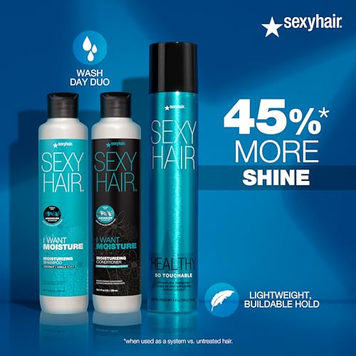SexyHair I WANT MOISTURE Shampoo and Conditioner, 10.1oz Bundle | Tames Frizz | Increases Shine by 60% | All Hair Types