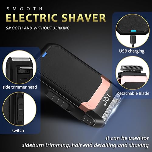 HIENA PRO Professional Hair Clipper Set, Electric Foil Shavers and Beard Trimmers, Ear, Rechargeable Cordless Barber Kit and Hair Cutting Set, Nose Hair Trimmer Set & Facial Grooming Tool