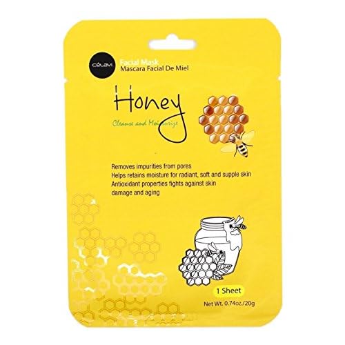 Celavi Essence Facial Mask Paper Sheet Korea Skin Care Moisturizing 24 Pack (Honey)