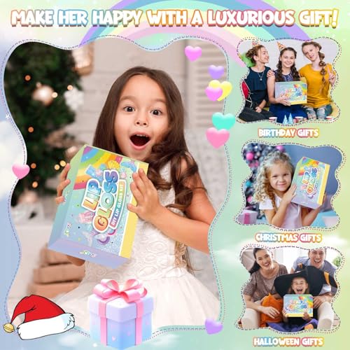 Jcoos Lip Gloss Making Kit - 73PCS Keychain DIY Lip Gloss, Shimmery Moisturizing Lip Glaze Handmade Set, Fun Craft Kit for Beginner, Women, Kids, Tween, Preteen, Teens Girl Gifts Trendy Stuff