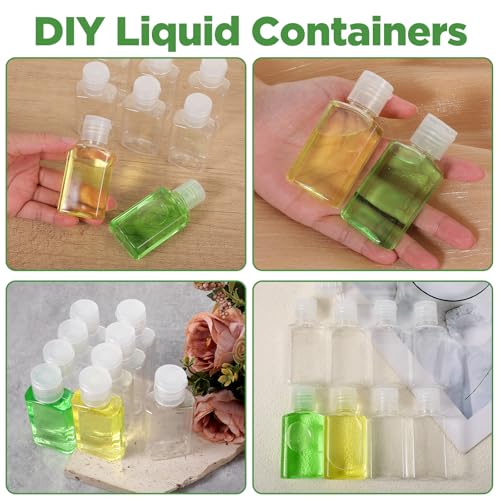100 Pcs 1 oz Travel Bottles - Clear PET Refillable Containers with Flip Caps, Leak-Proof Mini Bottles for Shampoo, Lotion, Hand Sanitizer & More