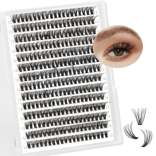 Lash Clusters Individual Lashes B&Q 280 PCS Eyelash False 35D 45D Extension Fluffy Natural Cluster Extensions DIY at Home (35D-0.07C,10-18MIX)