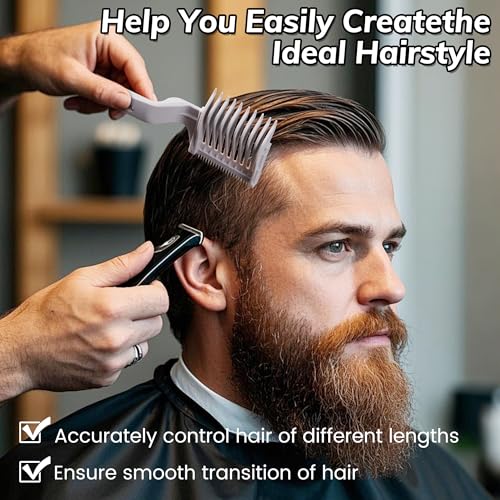 A 4-in-1 Detachable Blend Friend Fade Comb Set, Blend Friend, Barber Fade Comb, Uitable for Home, Salon Use, Compatible with all Hair Cutting Shears and Barber Tools (Grey New)