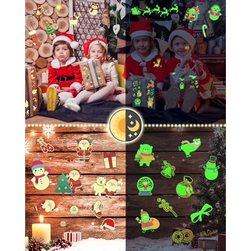 260 Styles Luminous Christmas Tattoos Party Favors for Kids, Christmas Goodie Bag Stocking Stuffers Temporary Tattoos, Christmas Classroom Gifts Treats Party Games Supplies for Kids Boys Girls