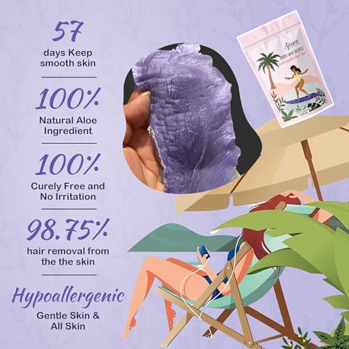 Ajoura Hard Wax Beads 2-Pack:Cream & Lavender Wax for Coarse Hair Removal -1lb each