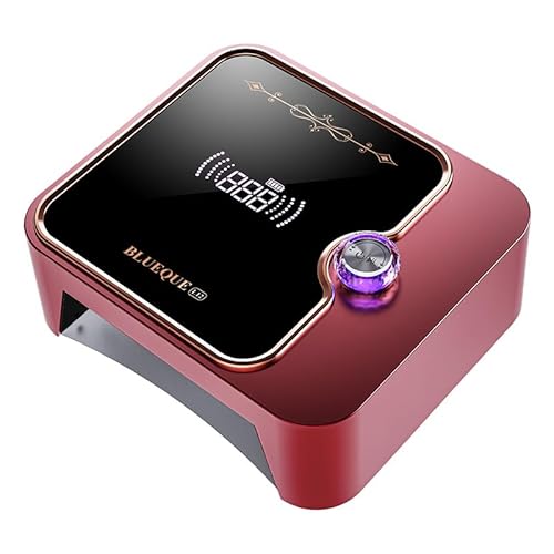 Cordless Rechargeable Nail Lamp 288W, Rechargeable UV Nail Dryer Gel Polish Curing Light with 4 Timers, Knob & Full LCD Display Screen, Magnetic Metal Mirror Base