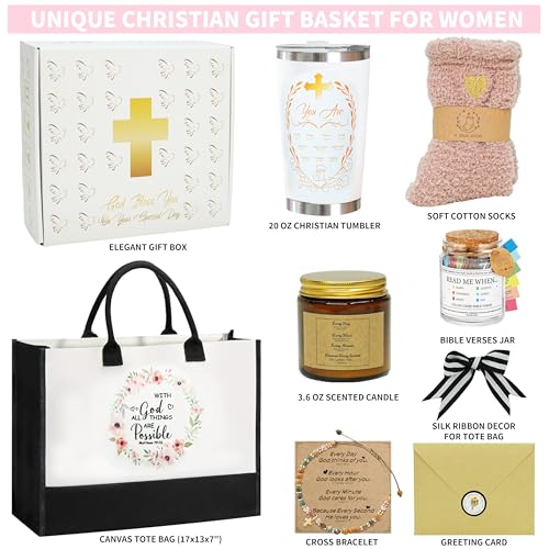 Christian Gifts for Women Faith,Spiritual Gifts for Females,Religious Gift for Female Unique Secret Sister Gift For Women Christian for Female,Mom, Sister,Friends,Grandma,Wife w/Bible Verse Jar(white)