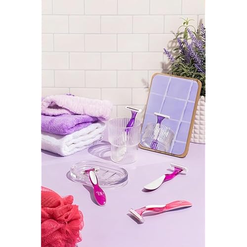 BIC Soleil 3 Scented Women's Disposable with 3 Blade Razors, Calming Lavender Scent and Vitamin E Moisture Strip, 10-Count