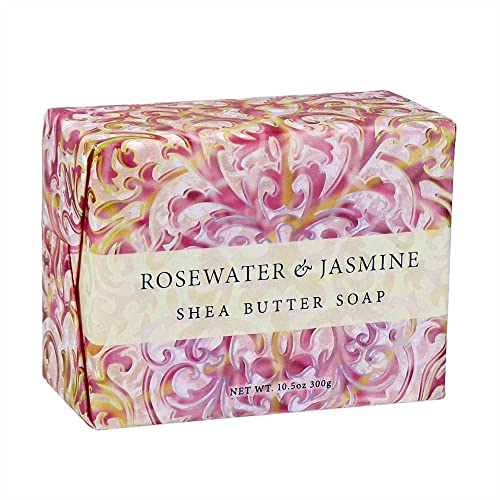 Greenwich Bay Vegan Natural Botantical Shea Butter Bar Soap, French Milled Triple Milled, Essential Oils, 6.35 ounces (Rosewater Jasmine)