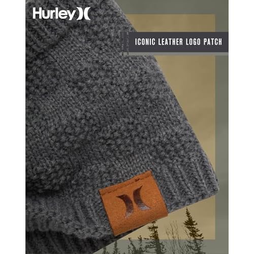Hurley Women's Topanga Headband - One Sized Soft Novelty Knit Headbands for Women - Cute Hair Band and Womens Accessories, Charcoal Heather