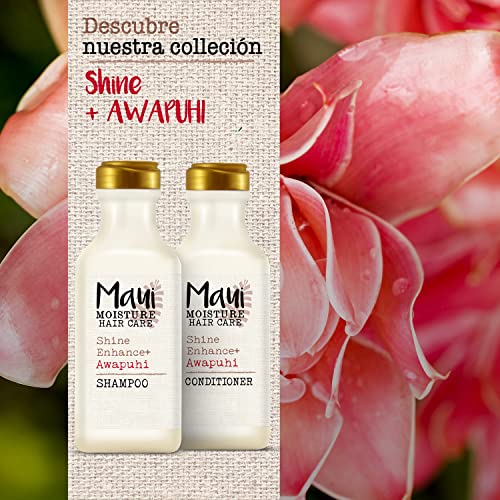 Maui Moisture Shine + Awapuhi Moisturizing Vegan Conditioner with Oils for Shiny Hair Silicone & SulfateFree Surfactant Aloe Conditioner to Hydrate Detangle Hair, Coconut, 13 Fl Oz