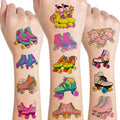 12 Sheets Roller Skate Temporary Tattoos, 80s 90s Roller Skating Birthday Party Supplies Decorations Roller Skating Party Favors Goodie Bag Fillers Party Game Gifts School Classroom Rewards
