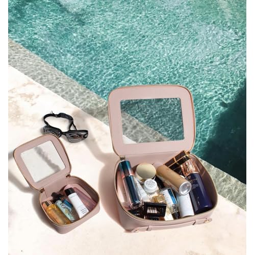 Clear Makeup Bag Small, TSA Approved Portable Toiletry Bag with Zipper Cosmetic Travel Bag Makeup Organizer Case Mini Makeup Pouch for Purse Car Organizer Bag for Women Men