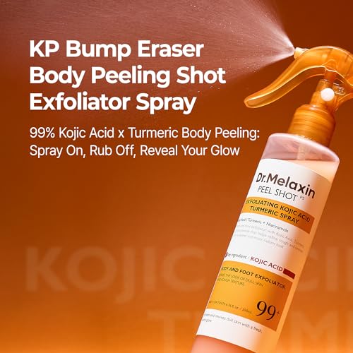Dr.Melaxin body & face peel shot duo glow black rice peeling ampoule kojic acid & turmeric spray