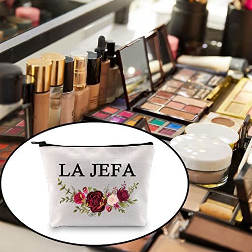 BLUPARK Boss Lady Gift La Jefa Makeup Bag Mexicana Gift Latina Boss Cosmetic Bag for Girl Boss (LA JEFA)