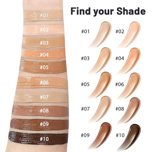 2 in 1 Foundation Concealer, Lightweight Creamy Long Lasting Face Makeup for Combination Oily Skin, Conceals Dark Circles Under Eyes Dark Spots and Blemishes, Vegan Cruelty-Free, Cappuccino