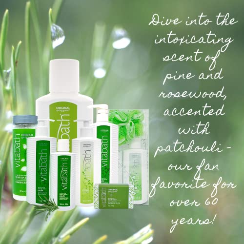 Vitabath Original Spring Green Moisturizing Bath & Shower Gel Wash Intoxicating Botanical Skin Rejuvenation, Hydrating Dry Skincare, Body Cleanser & Foaming Gelee - 32 oz