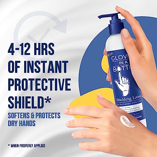 Gloves In A Bottle Working Hands Cream ? Hypoallergenic Moisturizing Lotion for Severely Cracked Hands ? Protective Hand Treatment for Workers, Nurses & More ? 16 oz with Pump