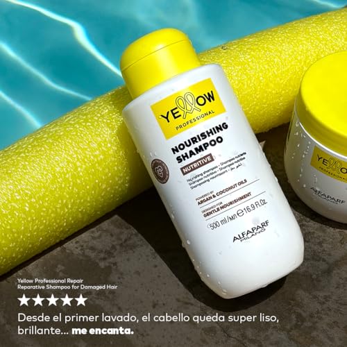 Alfaparf Milano Yellow Professional Nutritive Nourishing Shampoo for Dry Hair - Powered by Argan & Coconut Oils - Designed for Gentle Cleansing (16.9 fl oz / 500ml)