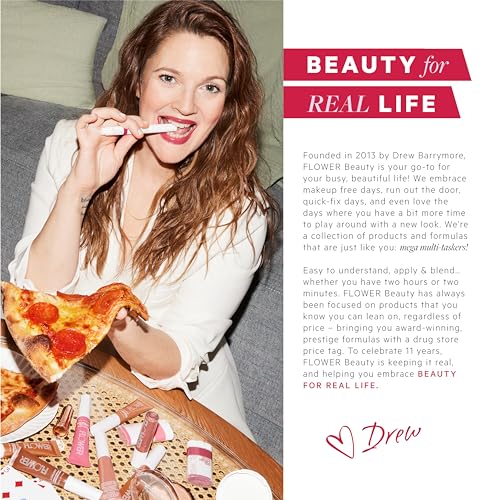 FLOWER BEAUTY By Drew Barrymore Get Real Serum Concealer - Brightens Skin + Blurs Blemishes - Hydrating Serum- Light Medium