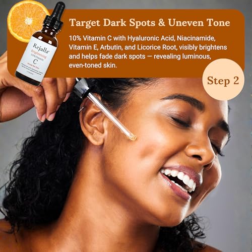 Skin Care Set for Women - Vitamin C Skincare Set 3 Piece - Rejalla Luminous Face Care Set Cleanser Serum Moisturizer - Anti Aging Routine Hyaluronic Acid Niacinamide Ceramide Gift
