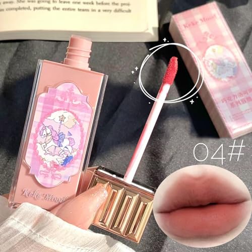 3Pcs Matte Nude Lip Gloss Set, 3 Colors Silky Velvet Lipstick with Cute Chocolate Shape Package, Non-stick Cup Long Lasting Waterproof Lip Stain Lip Tint, Daily Professional Lip Makeup