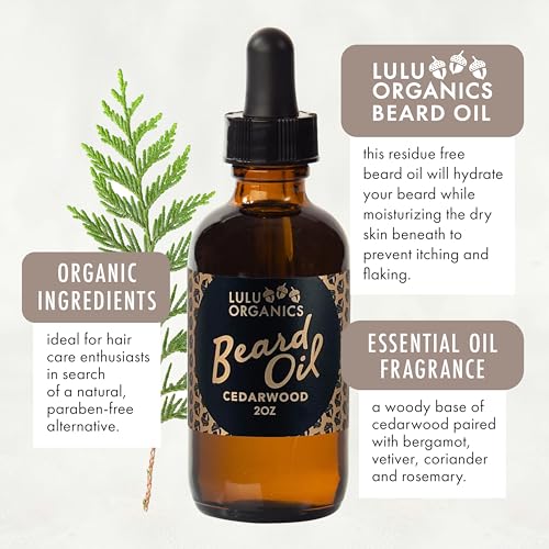 Argan Oil for Beard ? Natural Moisturizer for Men, Supports Facial Hair Growth, Beard Oil for Men with Cade Berry Cedar Wood Scent, Softens Hair for a Healthy Groomed Look, 2oz Bottle