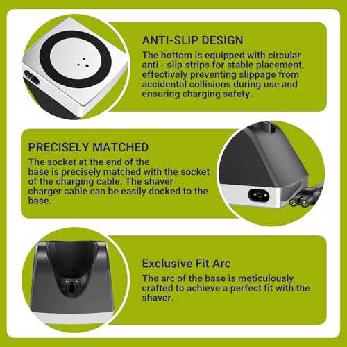 Chargeing Stand Compatible with Philips OneBlade 360 Shaver - Norelco Oneblade QP2724 QP2834 - Charging Base for Norelco One Blade 360 Power Dock Black