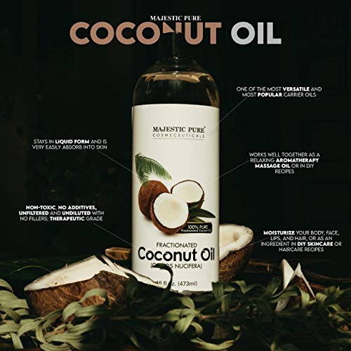 Majestic Pure Himalayan Scrub with Collagen (10 oz) and Fractionated Coconut Oil Twin Pack (16 floz x 2) Bundle