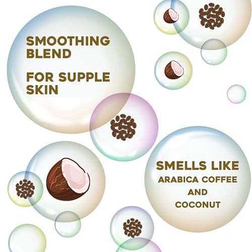OGX Smoothing + Coconut Coffee Exfoliating Body Scrub with Arabica Coffee & Coconut Oil, Moisturizing Body Wash for Dry Skin, Paraben-Free with Sulfate-Free Surfactants, 19.5 Fl Oz (Pack of 2)